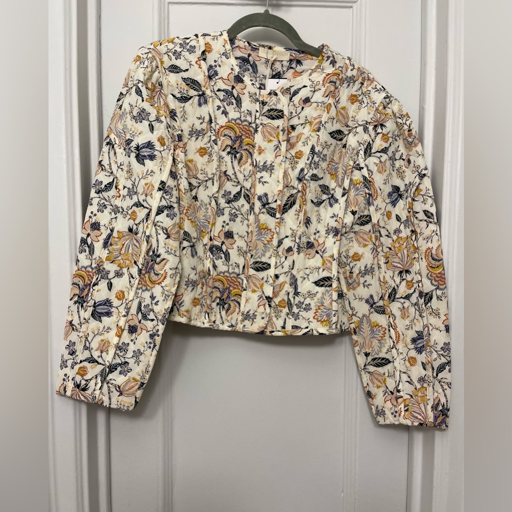 ULLA JOHNSON Dimi Quilted Floral-print Silk Jacket